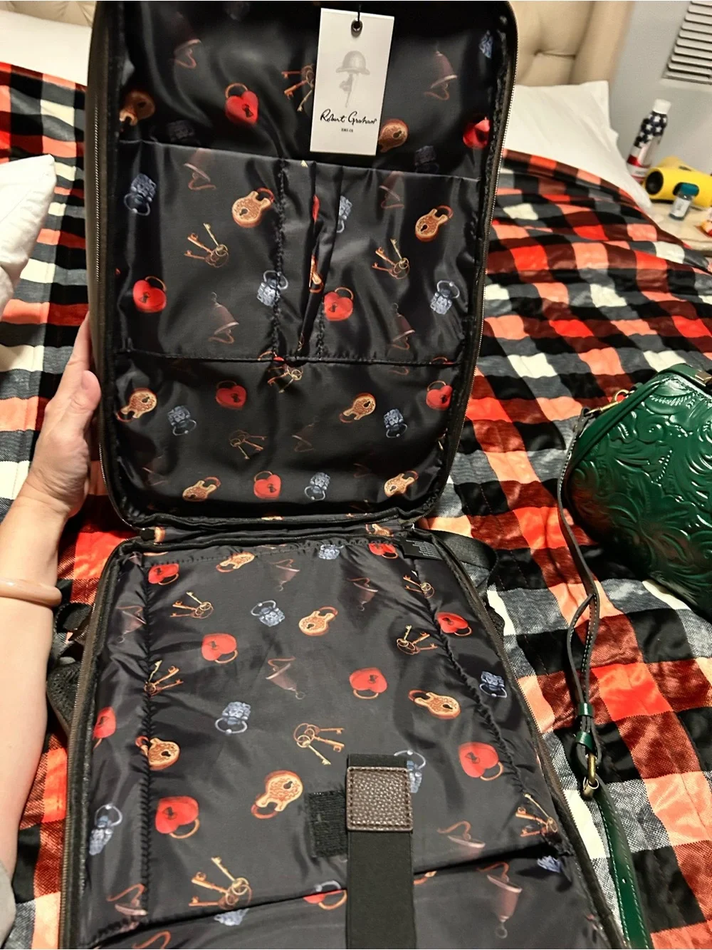 Robert Graham Chocolate Brown Pebble Leather Laptop Backpack